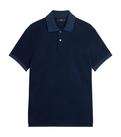 Dunhill Cotton Piqué Polo Shirt In Blue