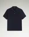 Dunhill Cotton Pique Short Sleeve Polo In Blue
