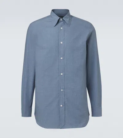 Dunhill Cotton Shirt In Blue