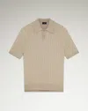 Dunhill Cotton Silk Cable Knit Short Sleeve Polo