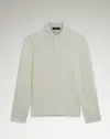 Dunhill Cotton Silk Pique Long Sleeve Polo In White