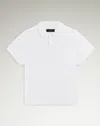 Dunhill Cotton Silk Pique Short Sleeve Polo In White