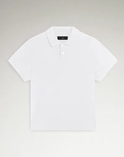 Dunhill Cotton Silk Pique Short Sleeve Polo In White