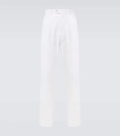Dunhill Cotton Straight Pants In White