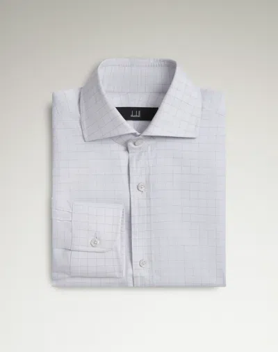 Dunhill Cotton Tattersall Check Long Sleeve Spread Collar Shirt In Purple