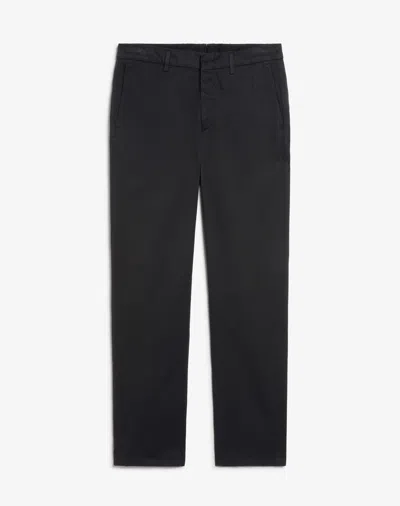 Dunhill Cotton Twill Chinos In Black