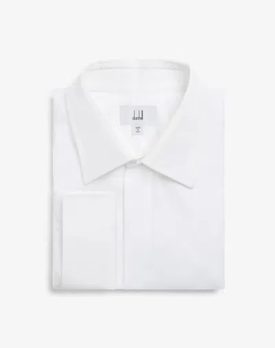 Dunhill Cotton Voile Stripe Point Collar Formal Shirt In White