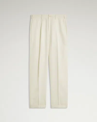 Dunhill Cotton Wool Mohair Drill Single Pleat Tapered Chinos