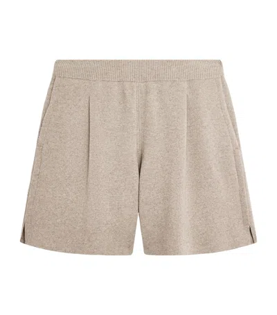 Dunhill Cotton-cashmere Knitted Athluxury Shorts In Neutral
