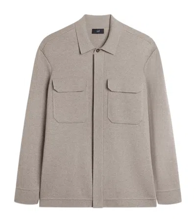 Dunhill Cotton-cashmere Shacket In Neutral