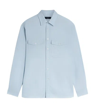 Dunhill Cotton-cashmere Shirt In Blue