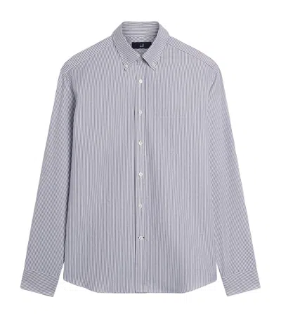 Dunhill Cotton-cashmere Stripe Shirt In Brown