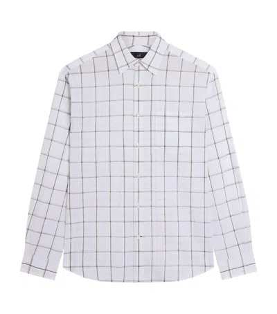 Dunhill Cotton-linen Check Shirt In Brown