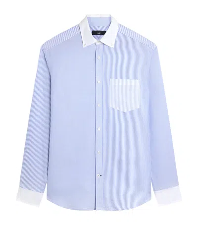 Dunhill Cotton-linen Stripe Shirt In Blue