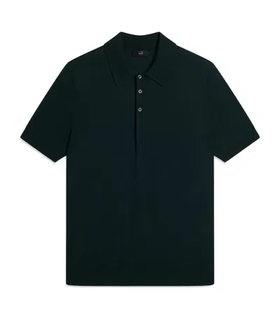 Dunhill Cotton-mulberry Silk Polo Shirt In Green