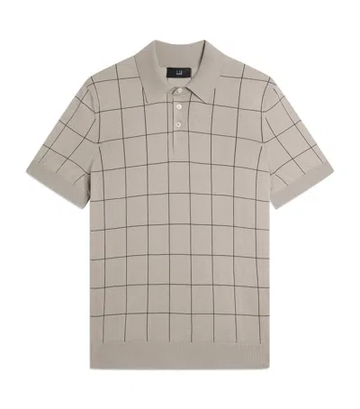 Dunhill Cotton-mulberry Silk Polo Shirt In Gray