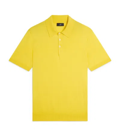 Dunhill Cotton-mulberry Silk Polo Shirt In Yellow