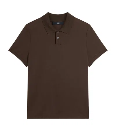 Dunhill Cotton-silk Polo Shirt In Brown