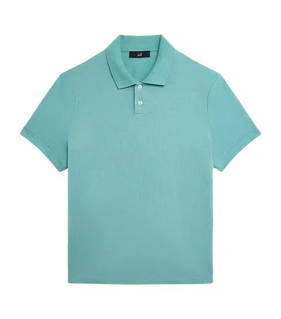 Dunhill Cotton-silk Polo Shirt In Blue