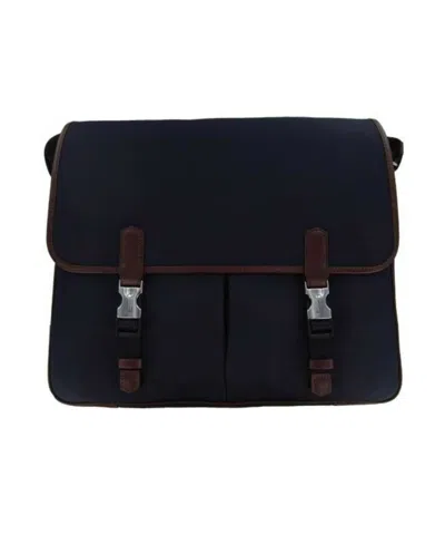 Dunhill Dark Blue Flip Shoulder Bag In Black