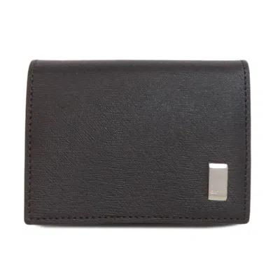 Pre-owned Dunhill Dark Brown Leather Coin Purse/coin Case ()