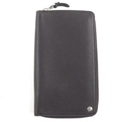 Pre-owned Dunhill Dark Brown Leather Long Wallet (bi-fold) ()