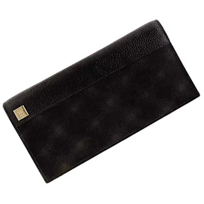 Pre-owned Dunhill Dark Brown Pvc Leather Long Wallet (bi-fold) ()