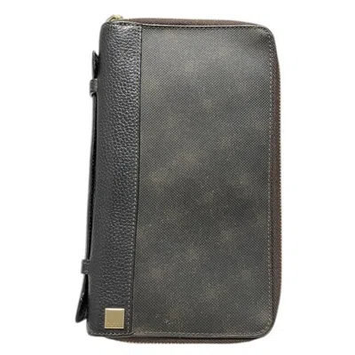 Pre-owned Dunhill Dark Brown Pvc Leather Long Wallet (bi-fold) ()