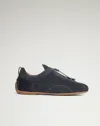 Dunhill Davies Automotive Suede Sneakers In Blue