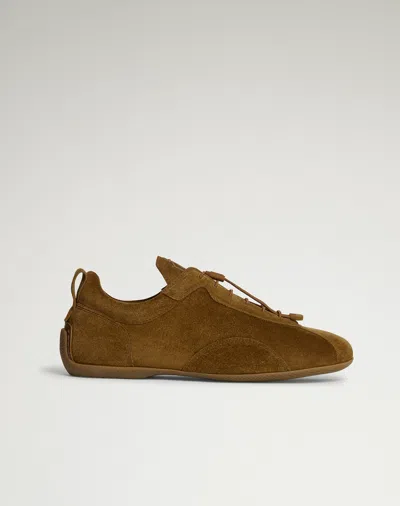 Dunhill Davies Automotive Suede Sneakers In Brown