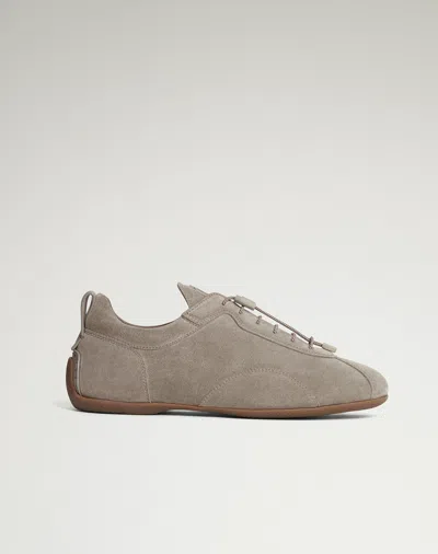 Dunhill Davies Automotive Suede Sneakers In Grey