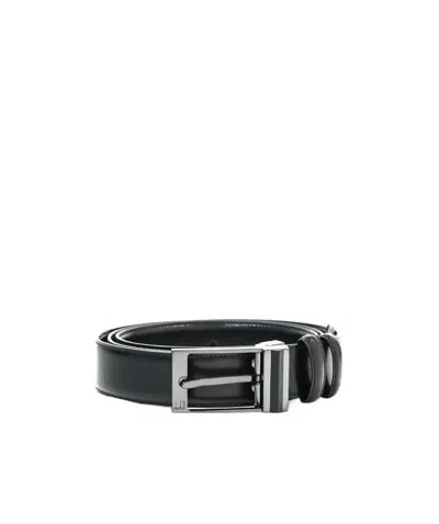 Dunhill Double-sided Belt With Needle And Buckle In Black