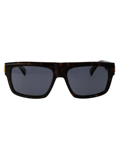 Dunhill Du0054s Sunglasses In 002 Black Gold Brown