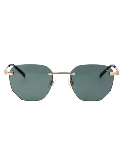 Dunhill Du0066s Sunglasses In 003 Gold Gold Green