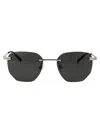 Dunhill 00 Silver Silver Grey Metal Sunglasses In Green