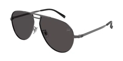 Dunhill Du0084s 004 Occhiali Da Sole Argentati Per Uomo In Gray