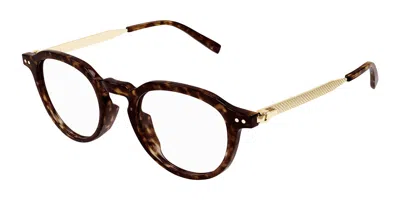 Dunhill Du0091o Asian Fit Men's Glasses, Tortoiseshell, Size 48 In Brown