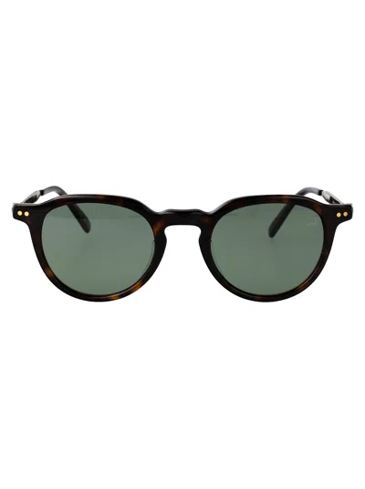 Dunhill Du0091s Sunglasses In Havana-gold-green