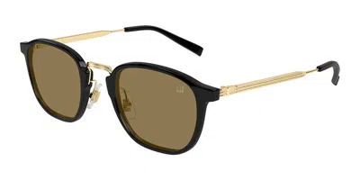 Dunhill Du0105sa Asian Fit 001 Men's Sunglasses Black Size 51 In Brown