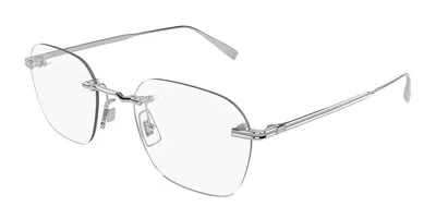 Dunhill Du0134o Vestibilità Orientale 002 Occhiali Da Vista Argentati Per Uomo (solo Montatura) In Silver