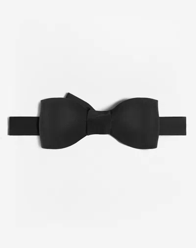 Dunhill Duchess Satin Pointed Butterfly Bow-tie In Black