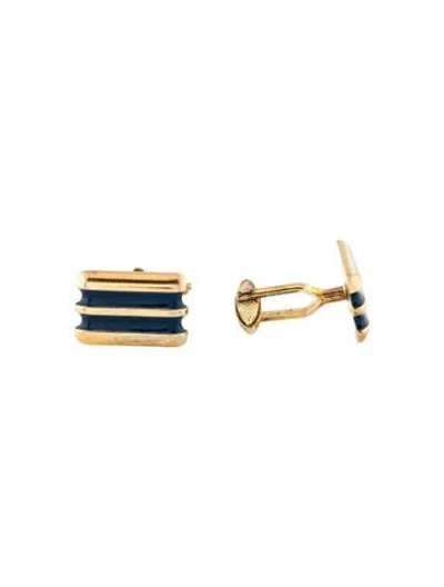 Pre-owned Dunhill Enamel Cufflinks In Blue