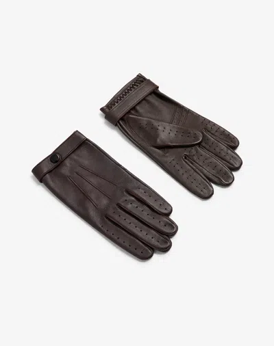 Dunhill English Tan Leather Wrap Driving Gloves In Brown