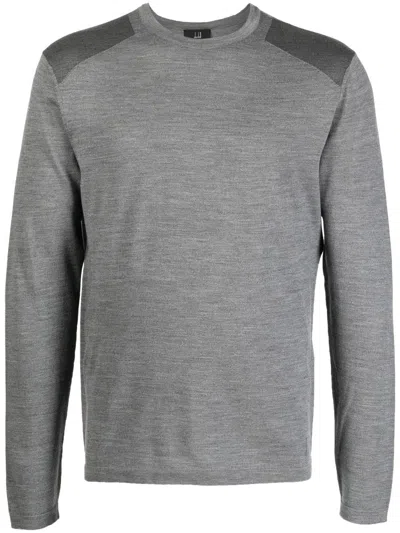 Dunhill Fine-knit Long-sleeved T-shirt In Grey