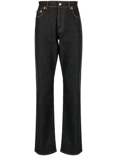 Dunhill Five-pocket Straight-leg Jeans In Black