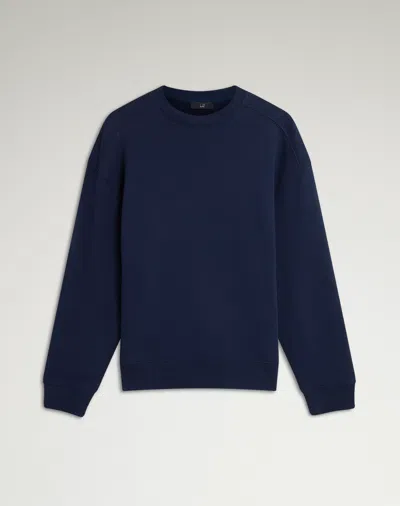 Dunhill French Terry Cotton Sweatshirt In Blue