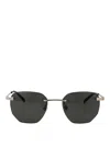 Dunhill 00 Silver Silver Grey Metal Sunglasses In Metallic