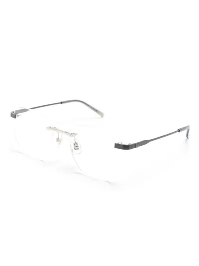 Dunhill Brille Mit Geometrischem Gestell In Silber