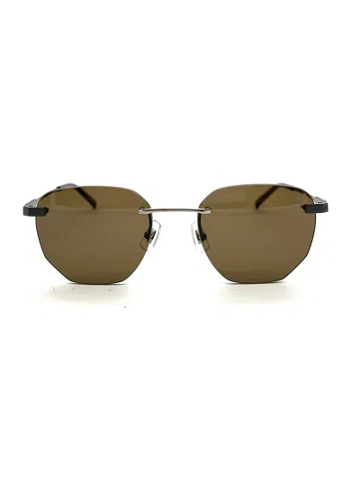 Dunhill Geometric-frame Sunglasses In Brown