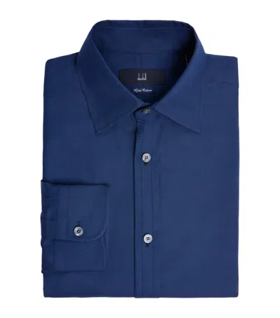 Dunhill Giza Cotton Formal Shirt In Blue